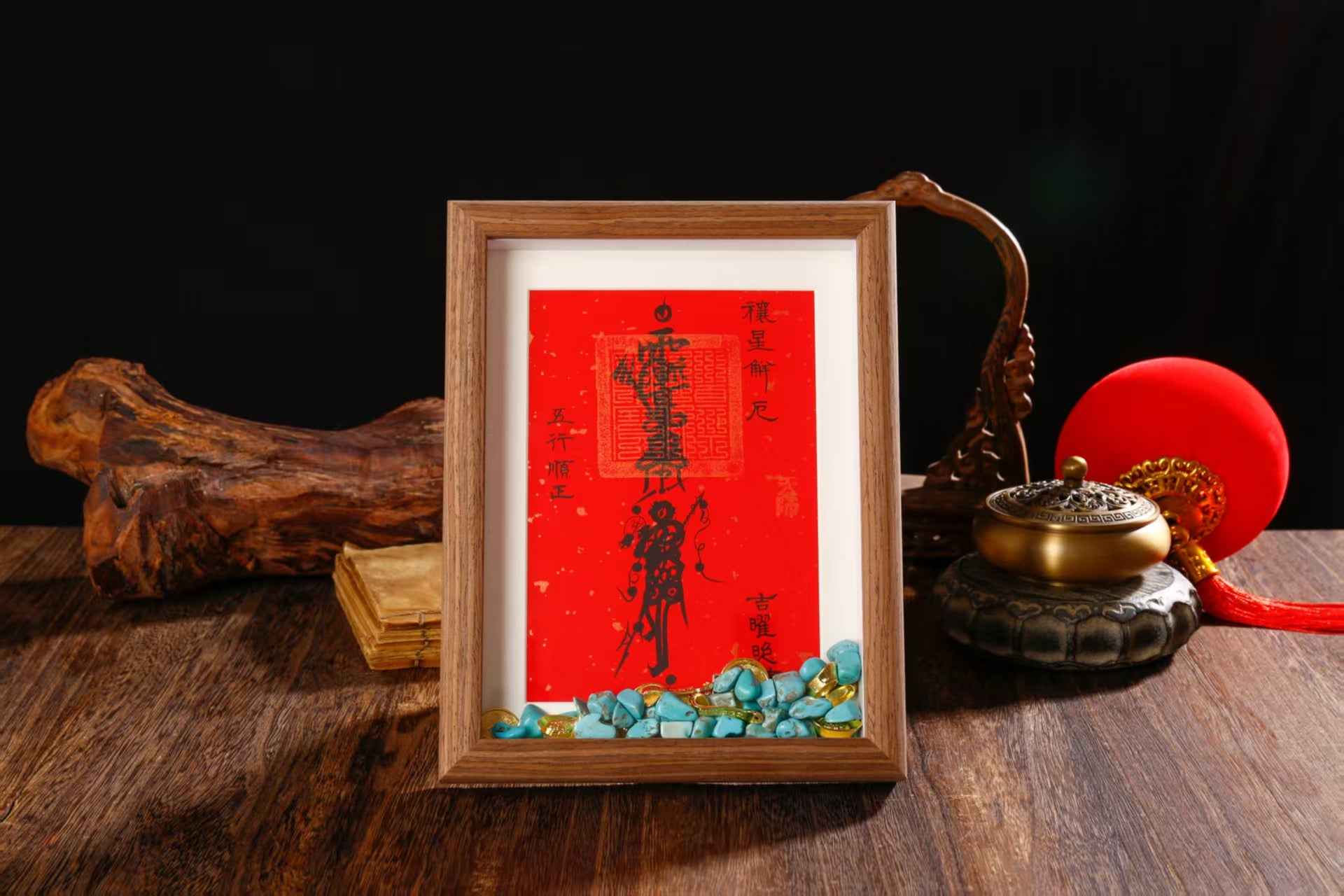 Marshal Yin Tai Sui Solid Wood Photo Frame – Guardian of Harmony & Cultural Elegance